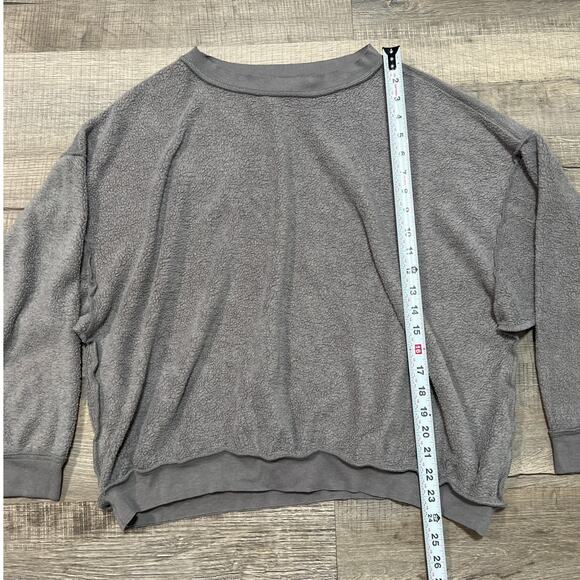 Free People Intimately Kelly Fleece Crewneck Sweatshirt Oversized XS Gray Lounge - Picture 7 of 8